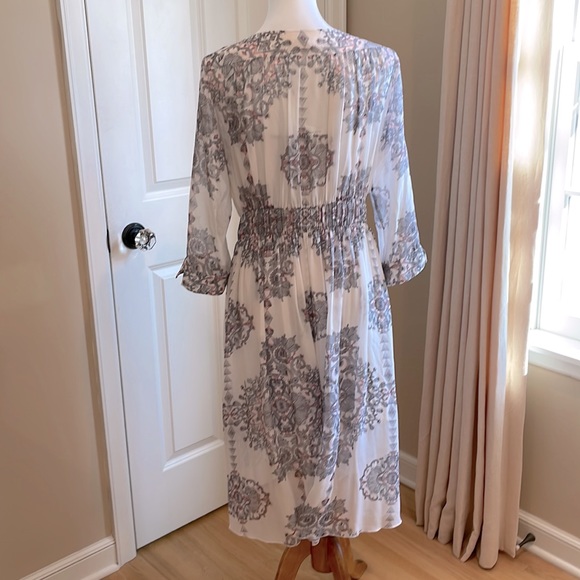 Club Monaco Silk Dress - Multi Color - Size 8 - Picture 4 of 6